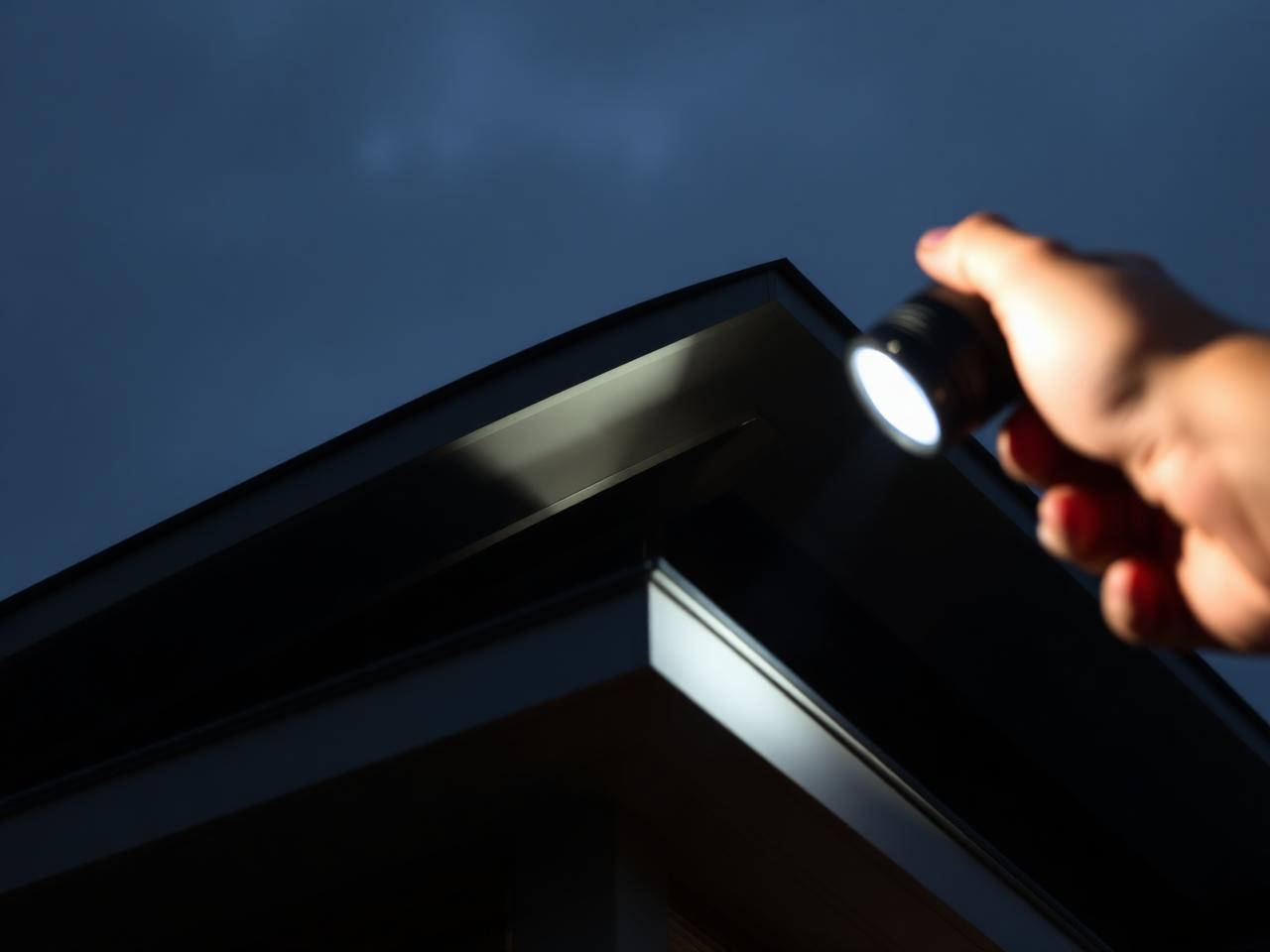 Attic inspection with flashlight